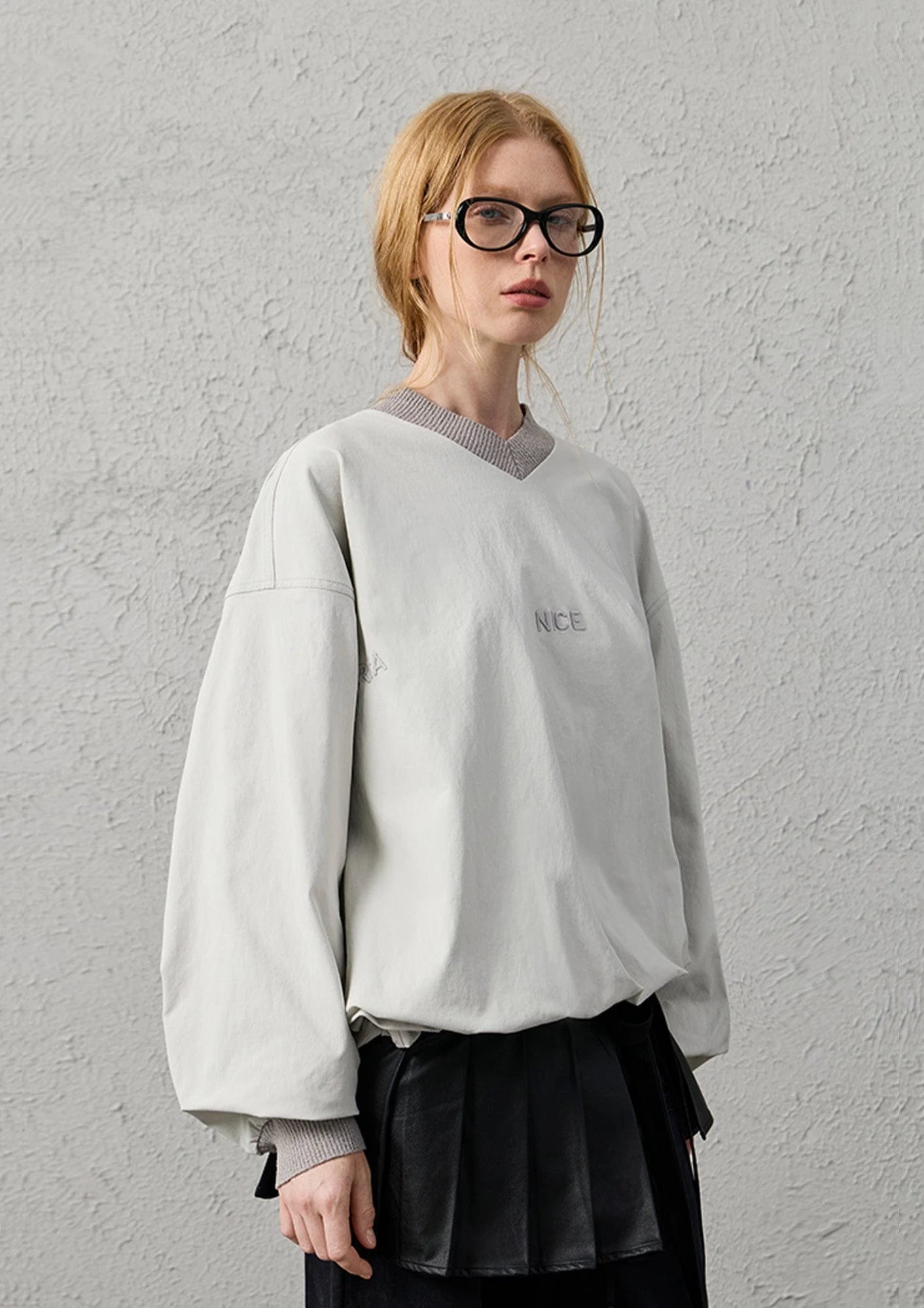 ORGANIC EMOTION Water-Repellent LOGO Embroidered Drawstring Sweatshirt