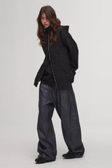 ILNya Nieternite Nifutur Crinkled Hooded Dual-Zipper Jacket