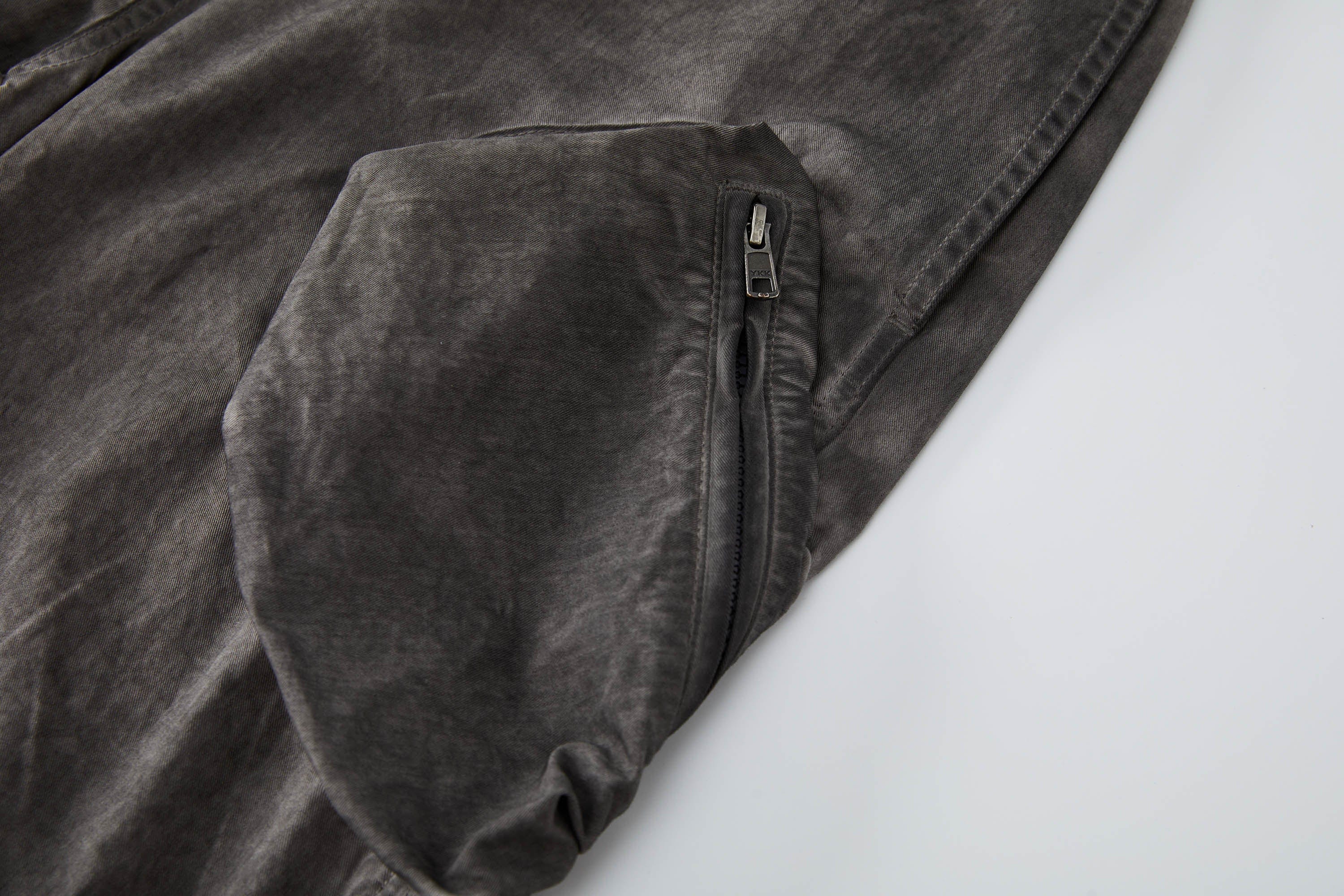 ORGANIC EMOTION Multi-Pocket Crinkled Drawstring Cargo Pants