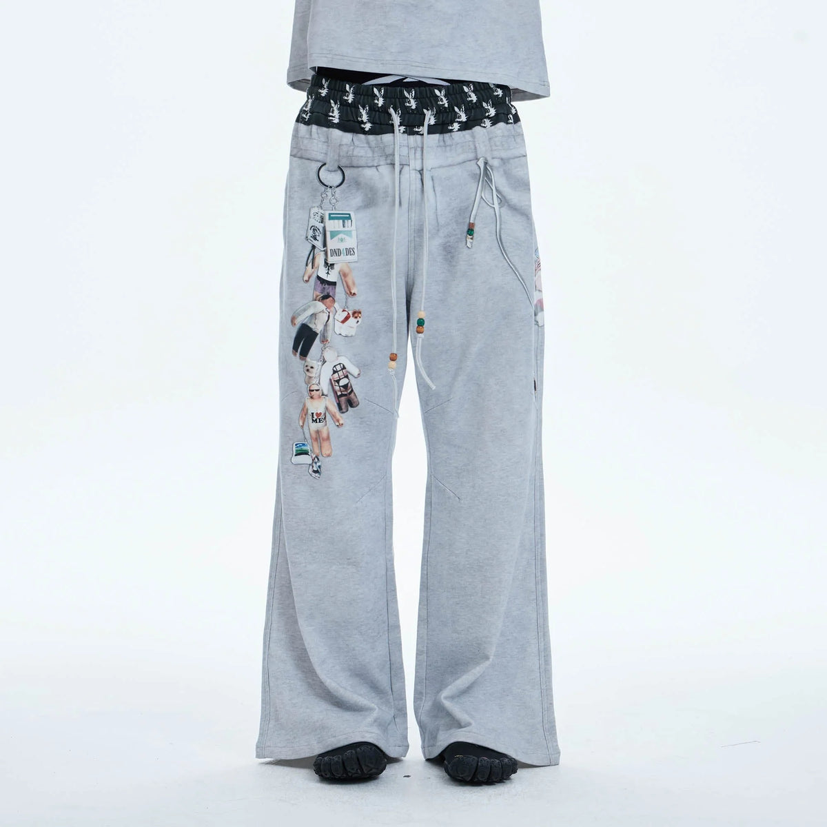 DND4DES Doll Charm Graphic Double-Waist Sweatpants