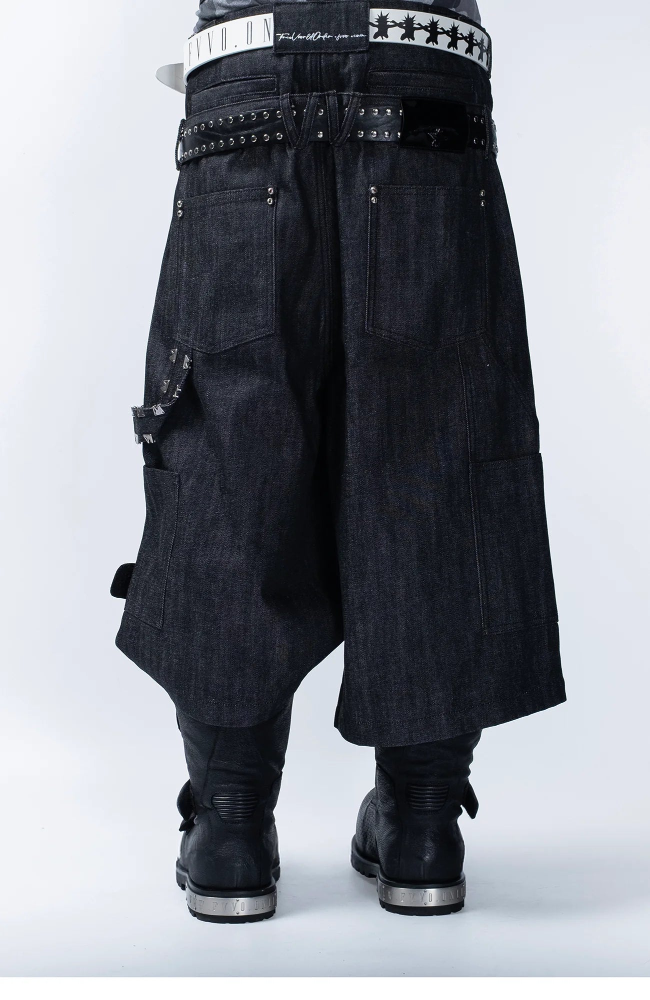 FVVO Skull Kid Full-Print Punk Leather Belt