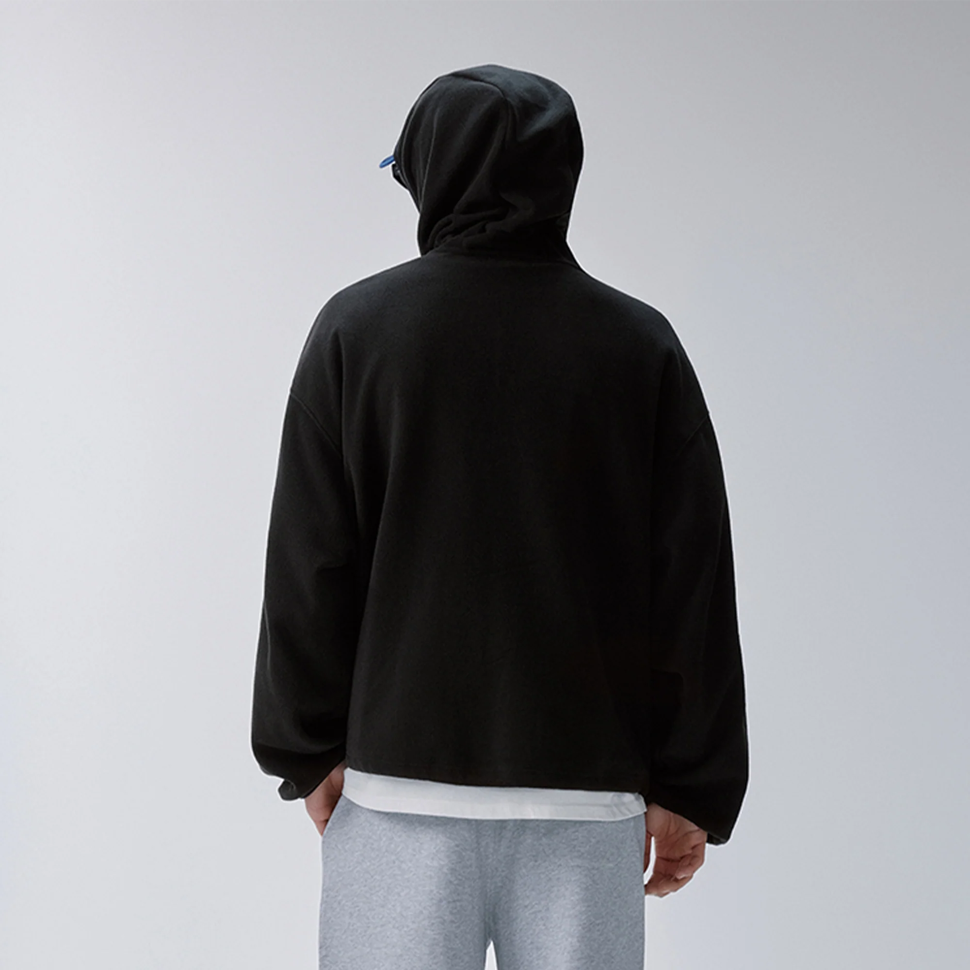 F2CE Embroidered LOGO Patch Half-Zip Fleece Hoodie
