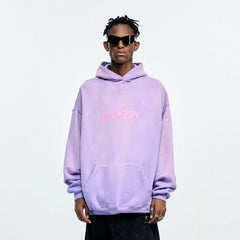 ULIPERY Distressed Gradient Oversized Hoodie Purple