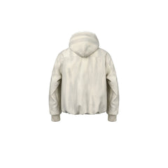 OKAYTHXBYE Faux Mink Lined Hooded Bomber Jacket