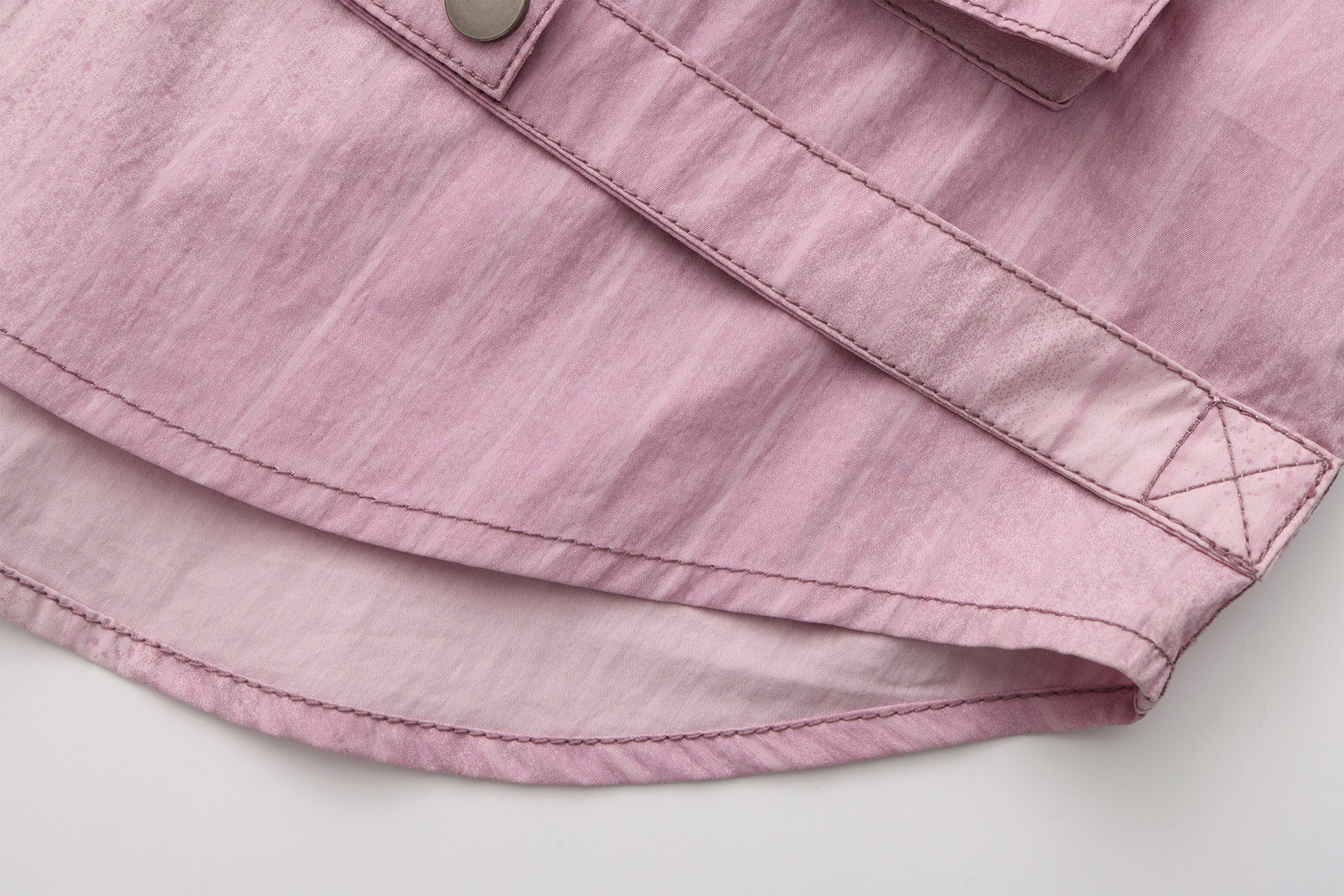 VANN VALRENCE Washed Multi-Pocket Striped Utility Shirt