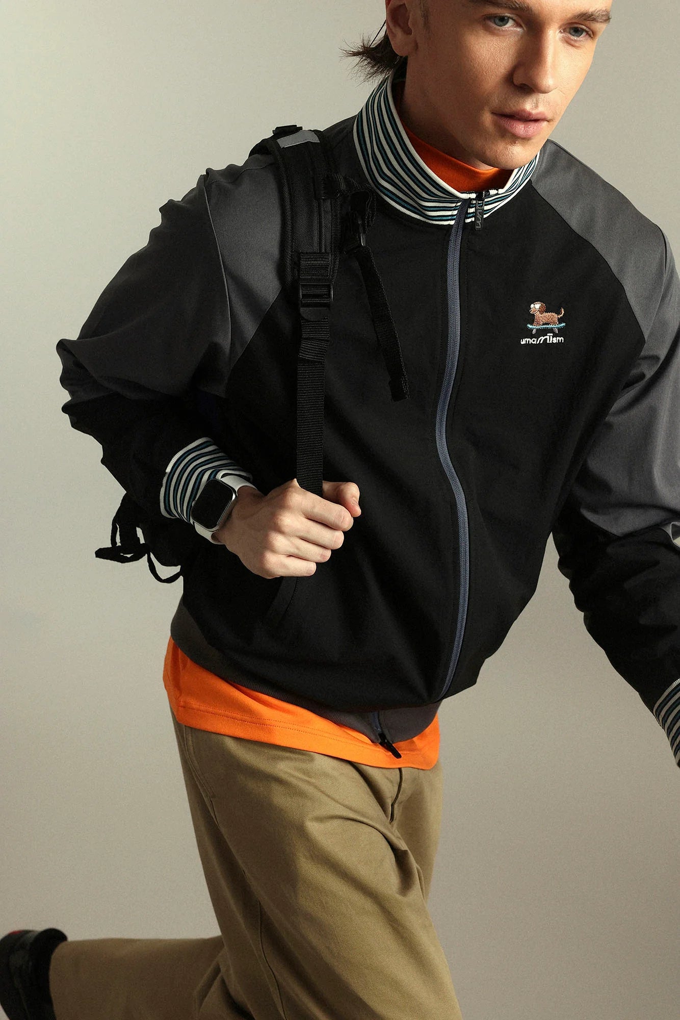 UMAMIISM Contrast Raglan Waterproof Track Jacket