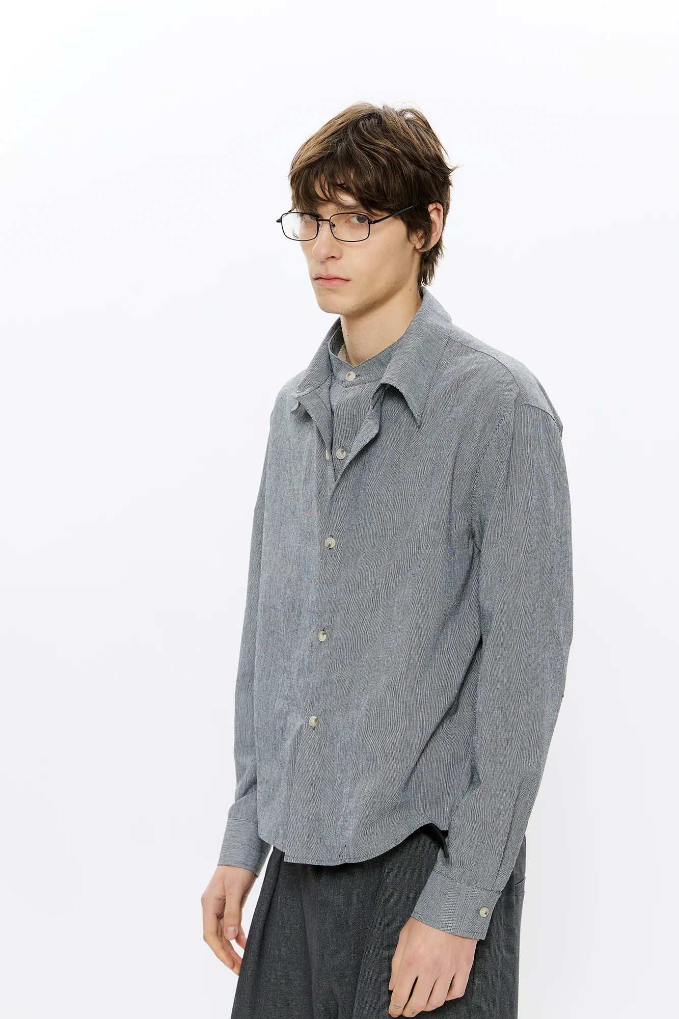 KREATE Linen Layered Check Shirt