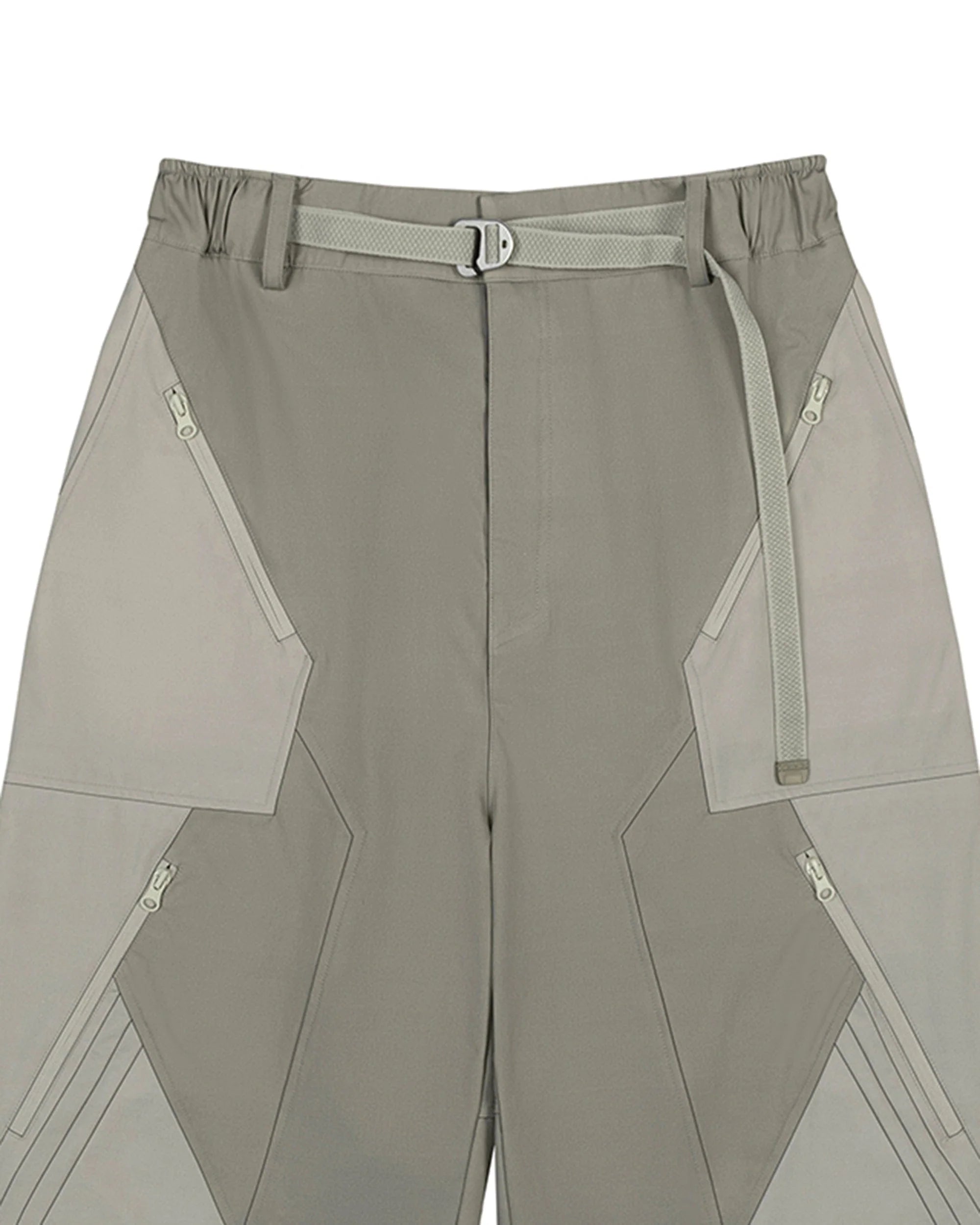 XIPHEVIL Demiurge Deconstructed Multi-Zipper Shorts Green