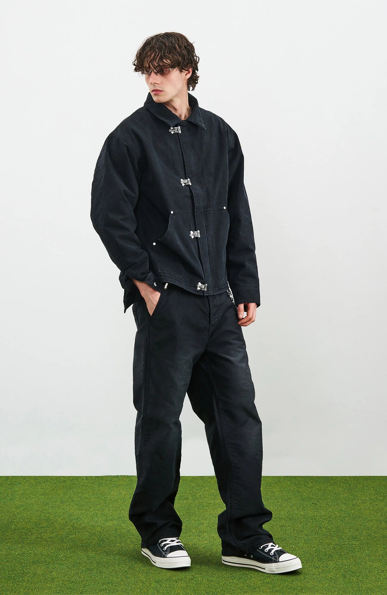 PMW Washed Cotton Buckle-Front Jacket
