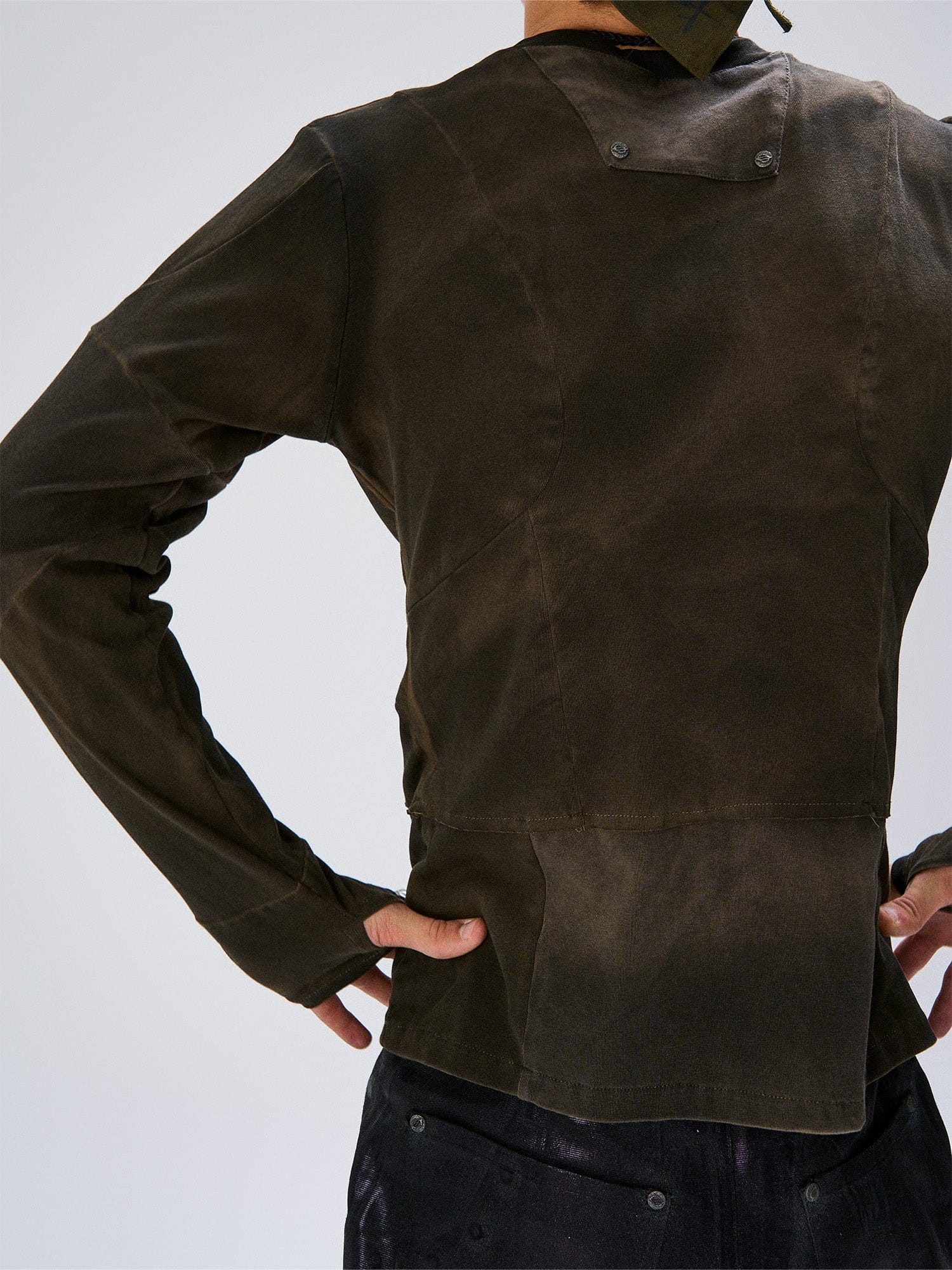 FLYERRER Washed Panelled Slim-Fit Long-Sleeve Tee