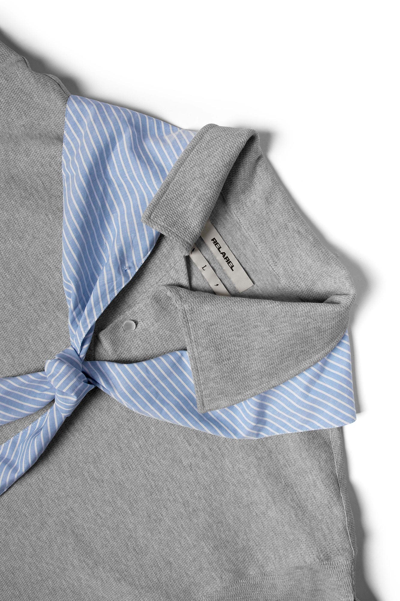 RELABEL Striped Sailor Collar Tie Sweatshirt