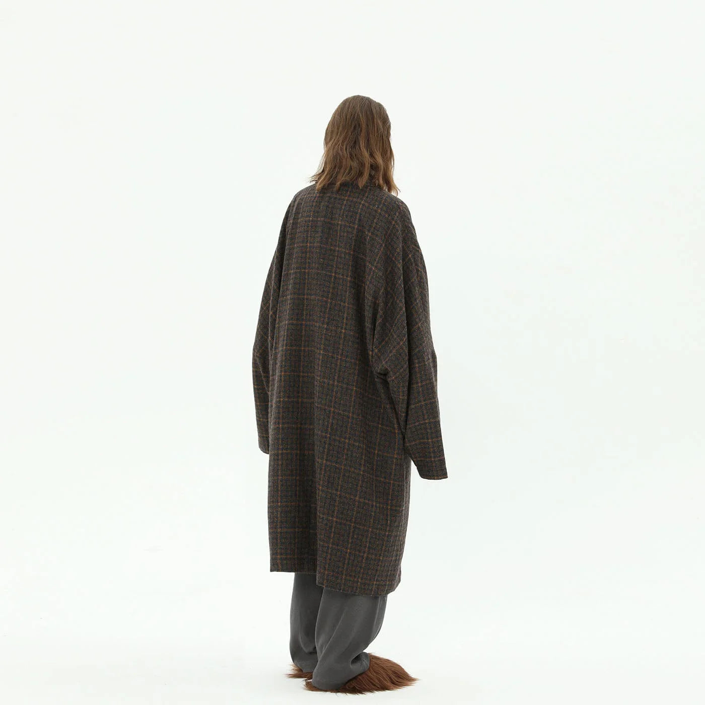 MIICHOUS Plaid Wool Oversized Coat