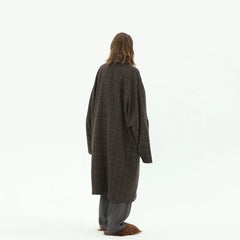 MIICHOUS Plaid Wool Oversized Coat