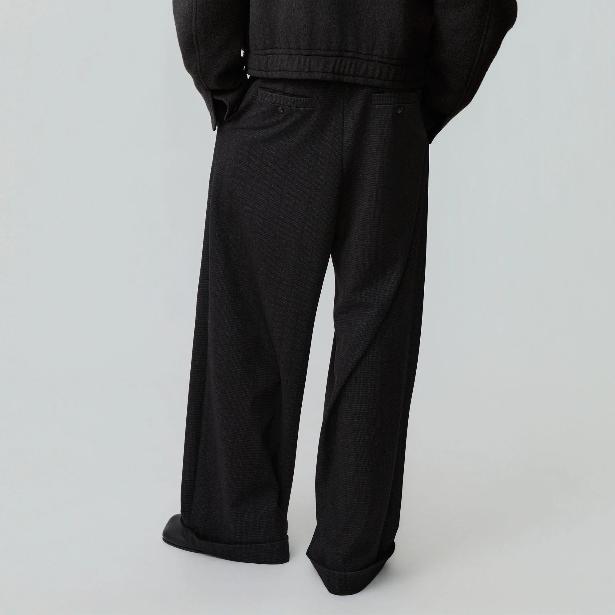 OPICLOTH Double-Pleated Mini-Check Trousers