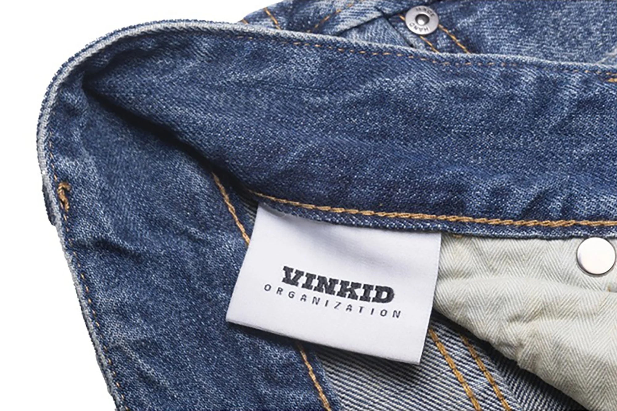 VINKID Dove Embroidered Distressed Stacked Jeans