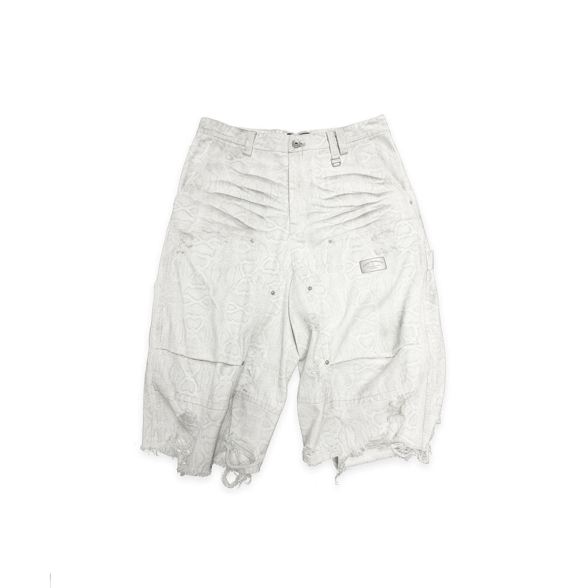 FACEONLAB Distressed Deconstructed Ripped Cargo Shorts