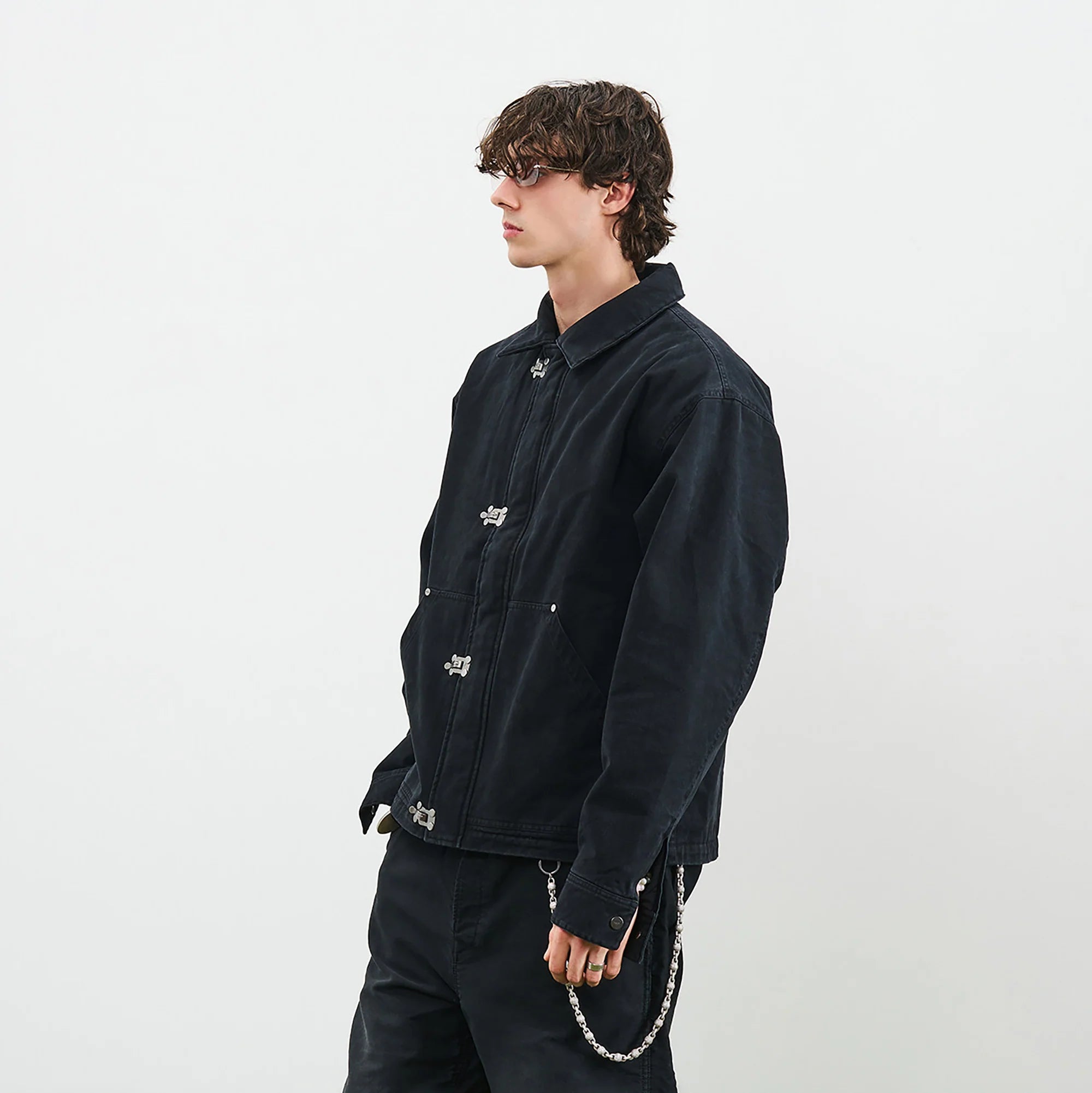 PMW Washed Cotton Buckle-Front Jacket