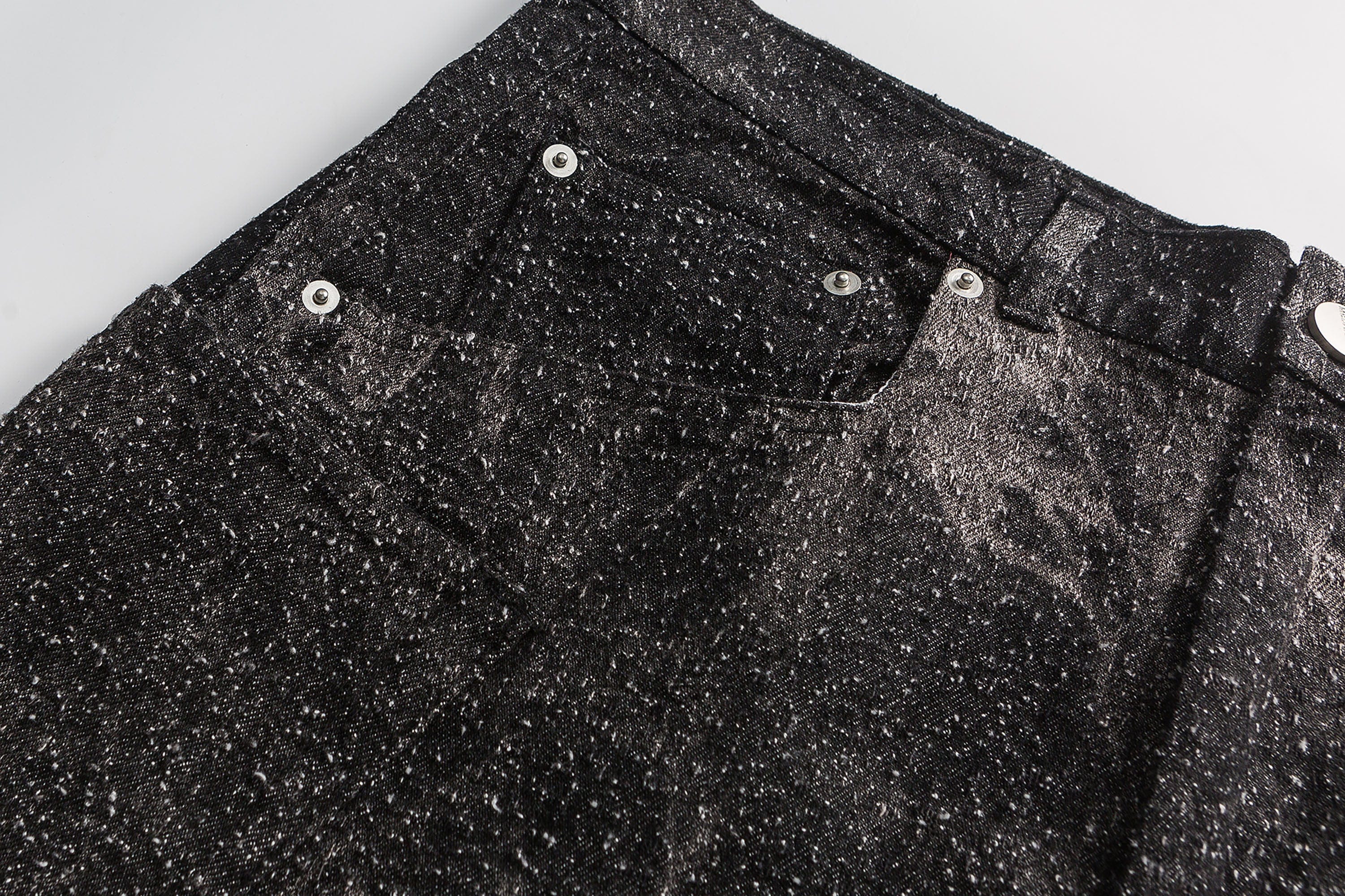 ME DA IGUAL Spliced Splatter Tie-Dye Curved Jeans