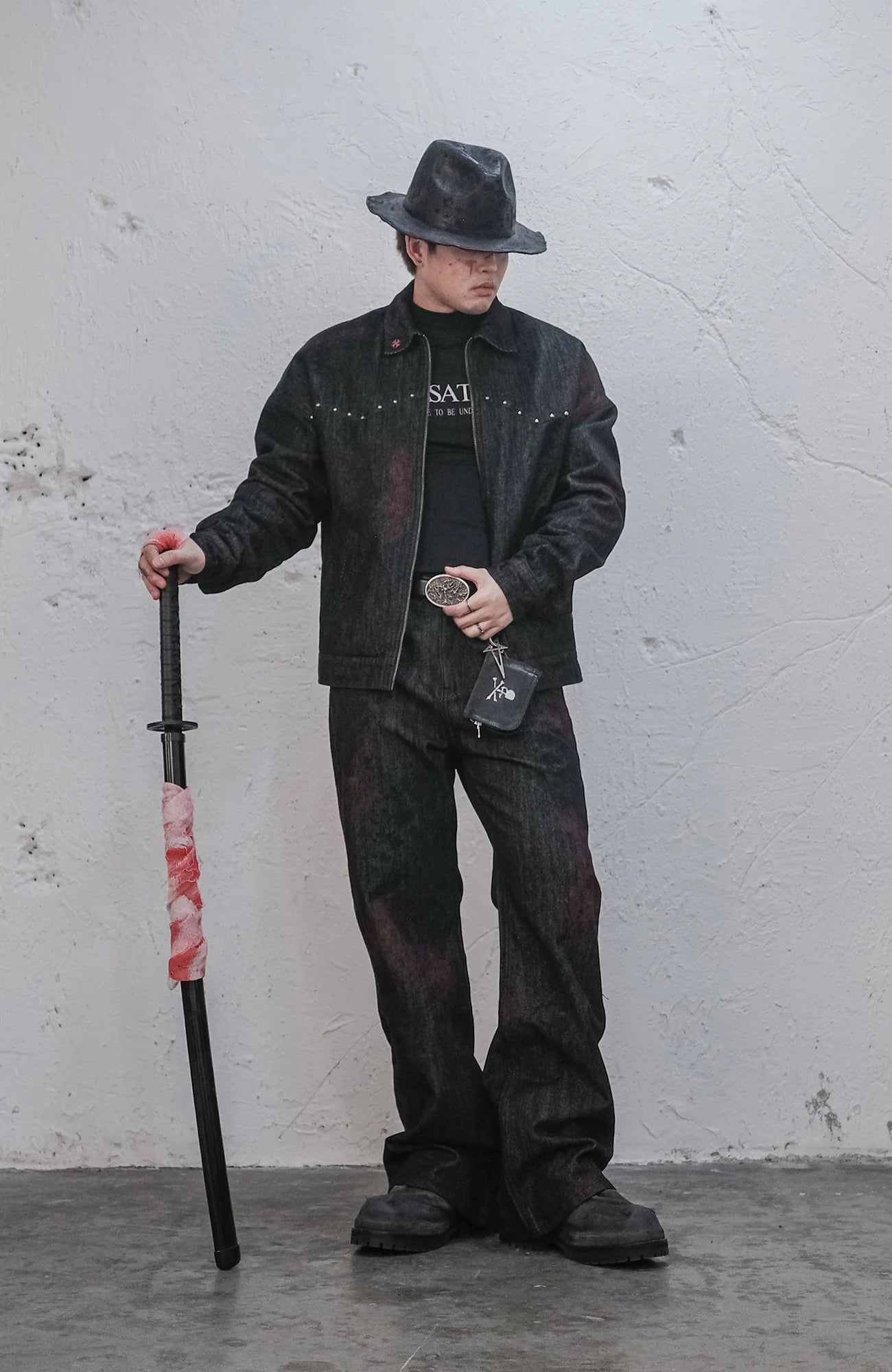 UNDERWATER Bloodstained Raw Denim Jacket