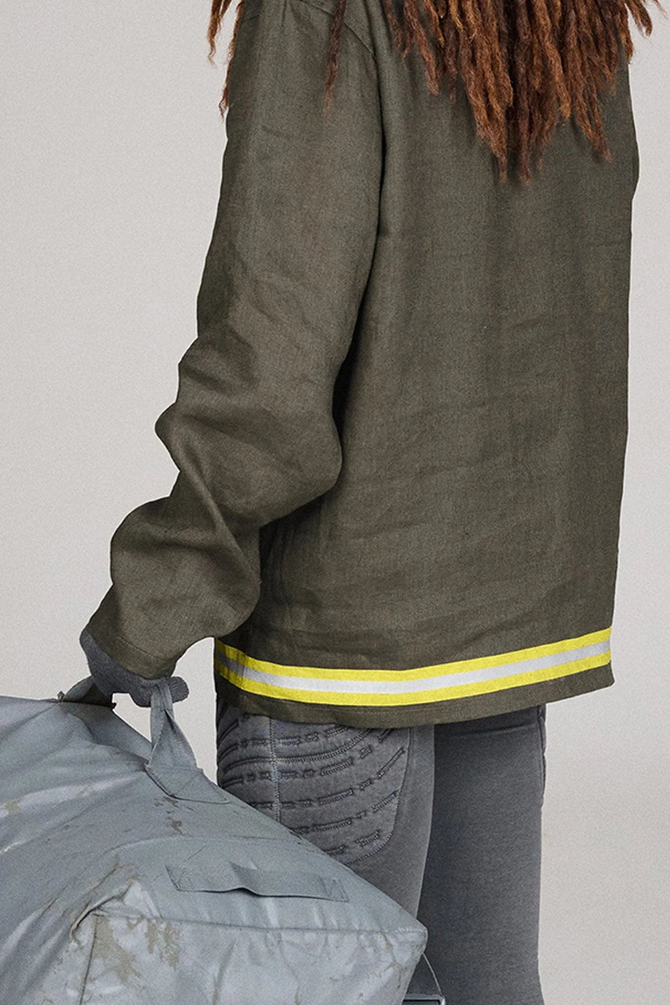 URBAN+FOREST Linen Reflective Trim Long-Sleeve Polo