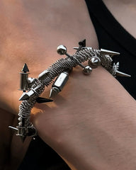 ILLUSORY Time Traveler Rivet Hollow Out Bracelet