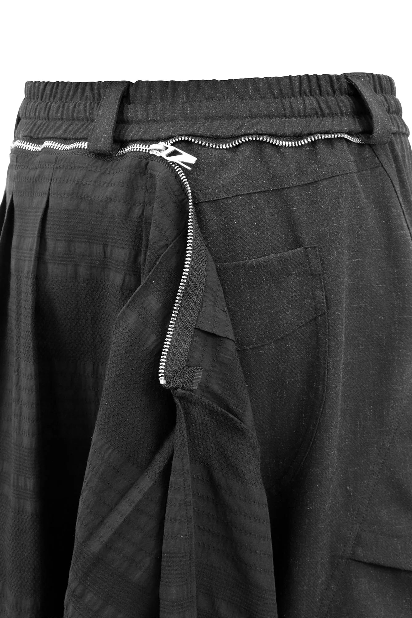 RELABEL Detachable Drape Linen-Blend Cargo Dark Gray