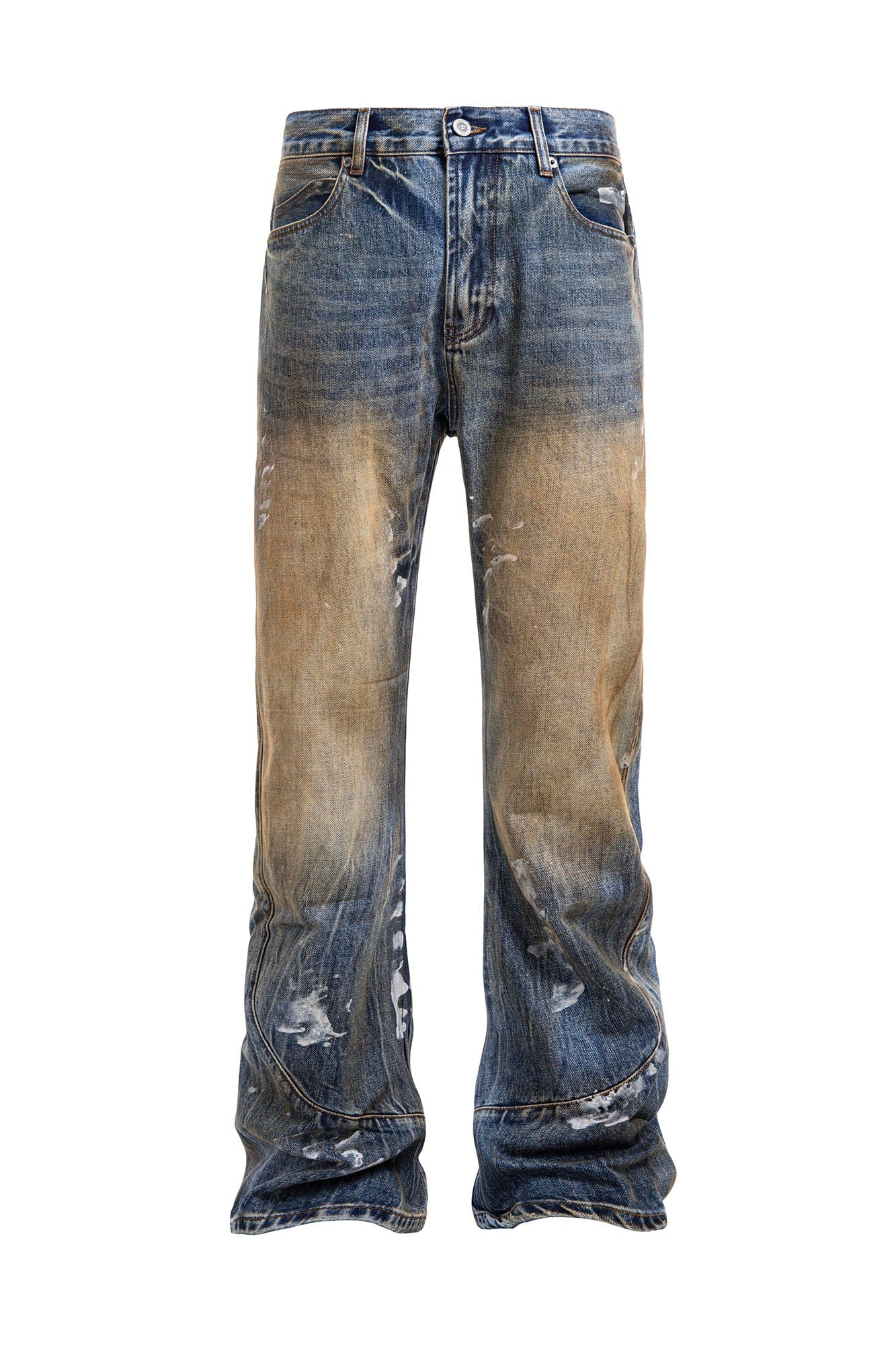 CATSSTAC Dirty Fit Distressed Curved Spliced Jeans