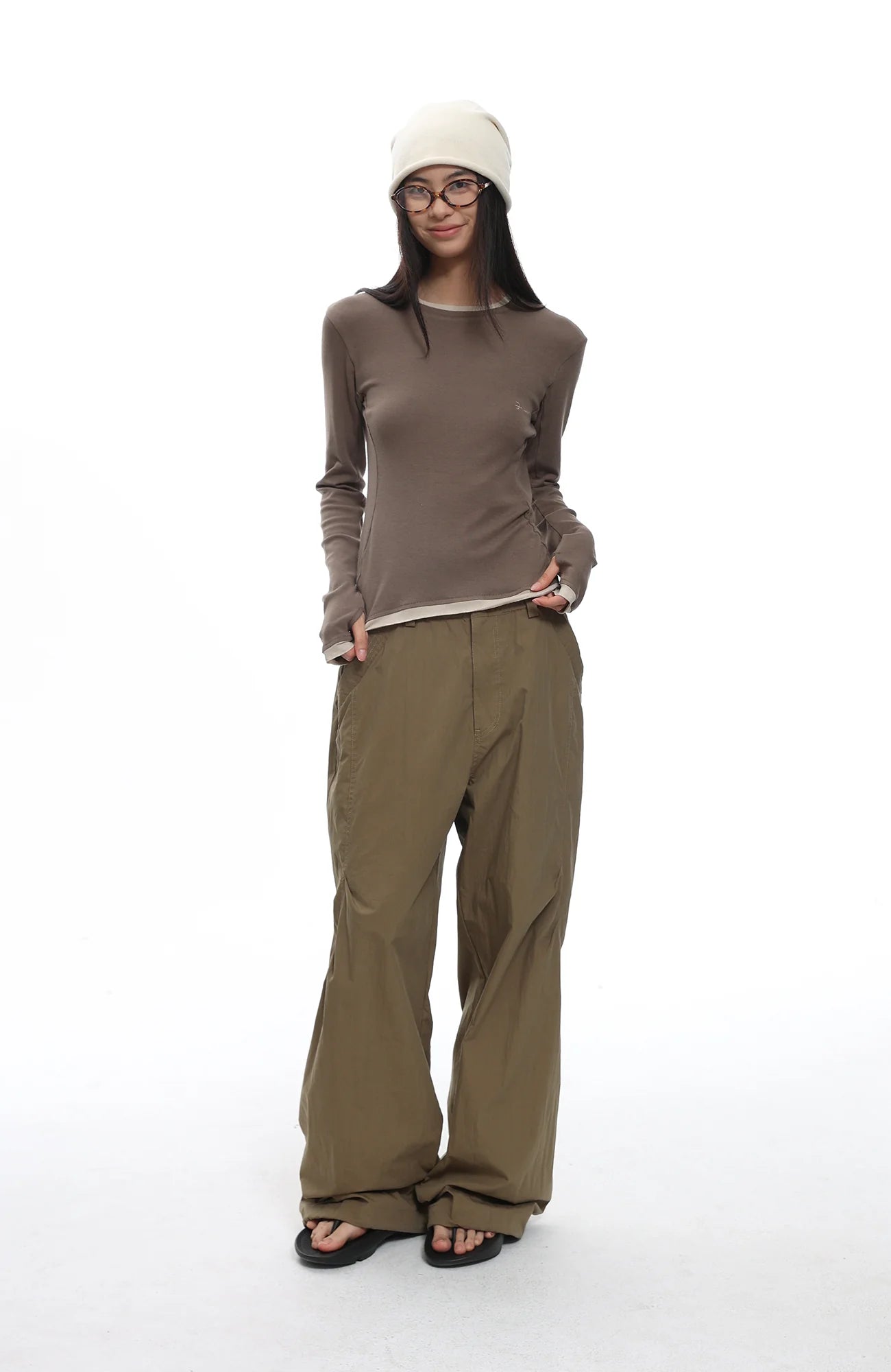 ROARINGWILD A ARCH Essential Drawstring Parachute Pants