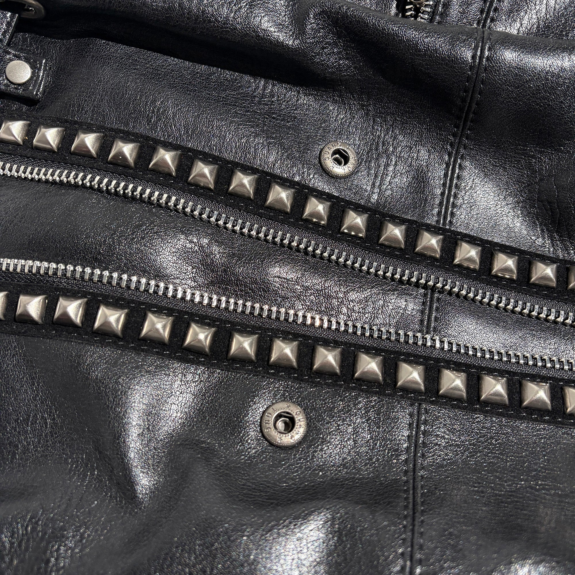 PCCVISION x GMK Studded Zippered PU Bucket Backpack