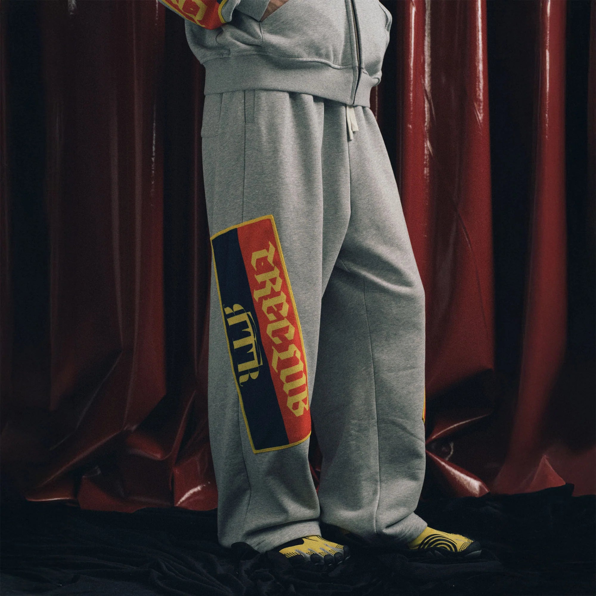 TRECLUB Graphic Patch Oversized Sweatpants