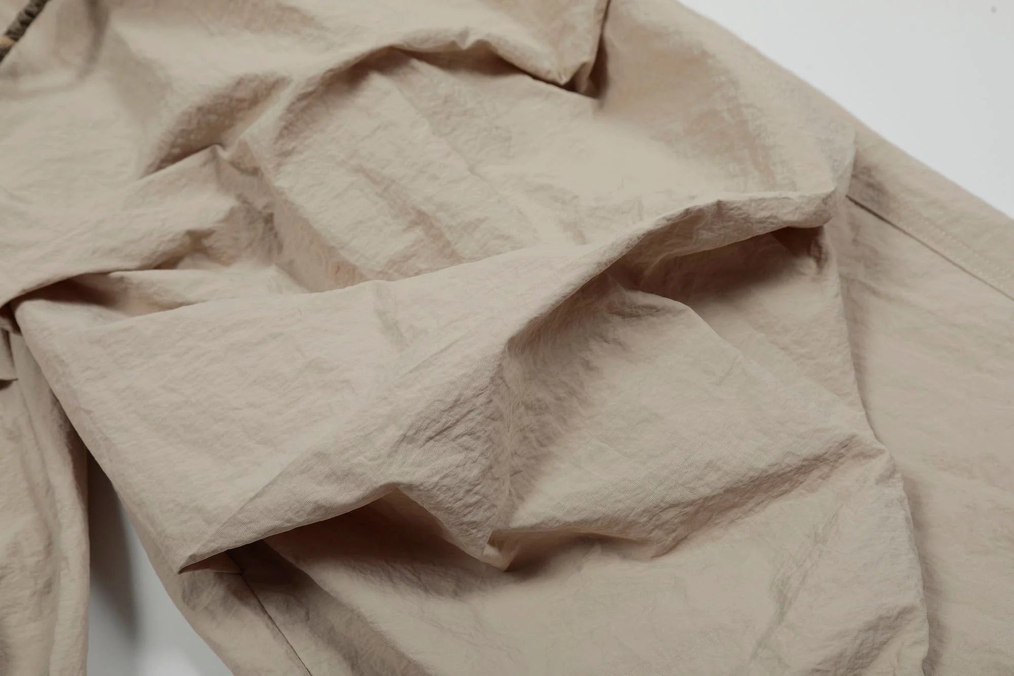 CLP Layered Crinkled Waist-Panel Parachute Pants
