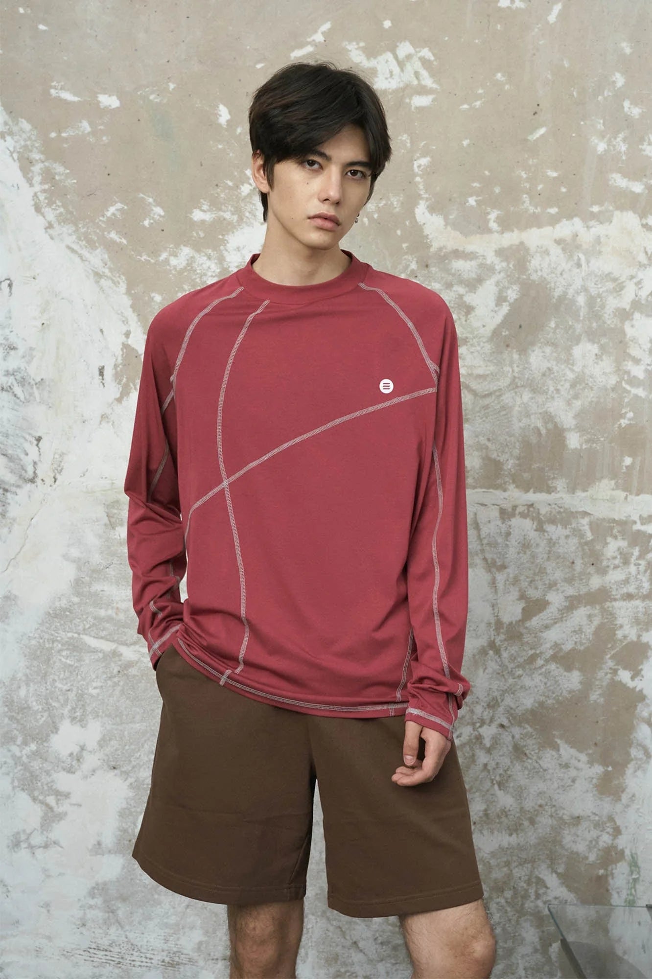ENSHADOWER Asymmetrical Stitch Quick-Dry Long-Sleeve Tee