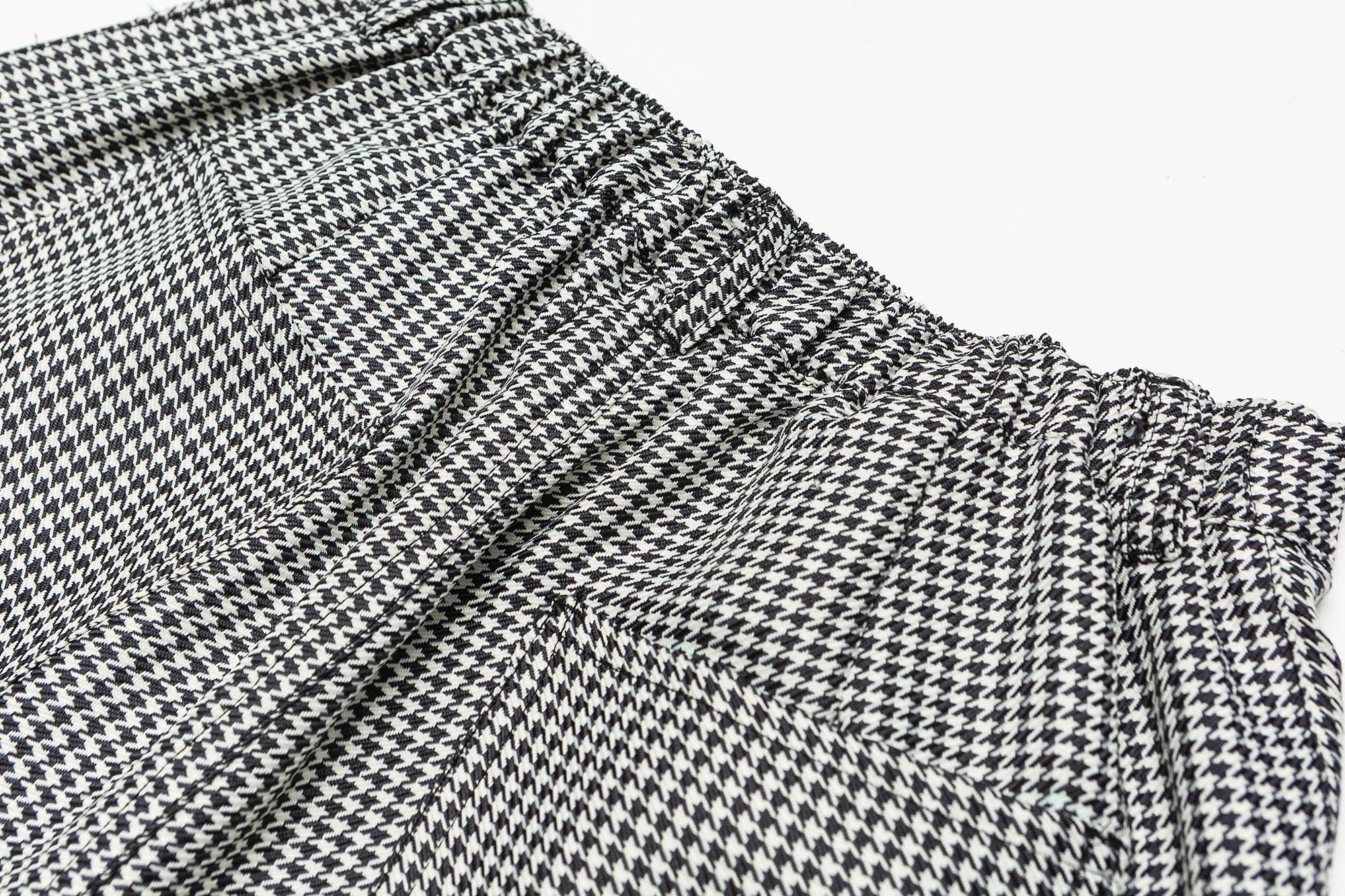 ME DA IGUAL Elastic Waist Houndstooth Tapered Trousers