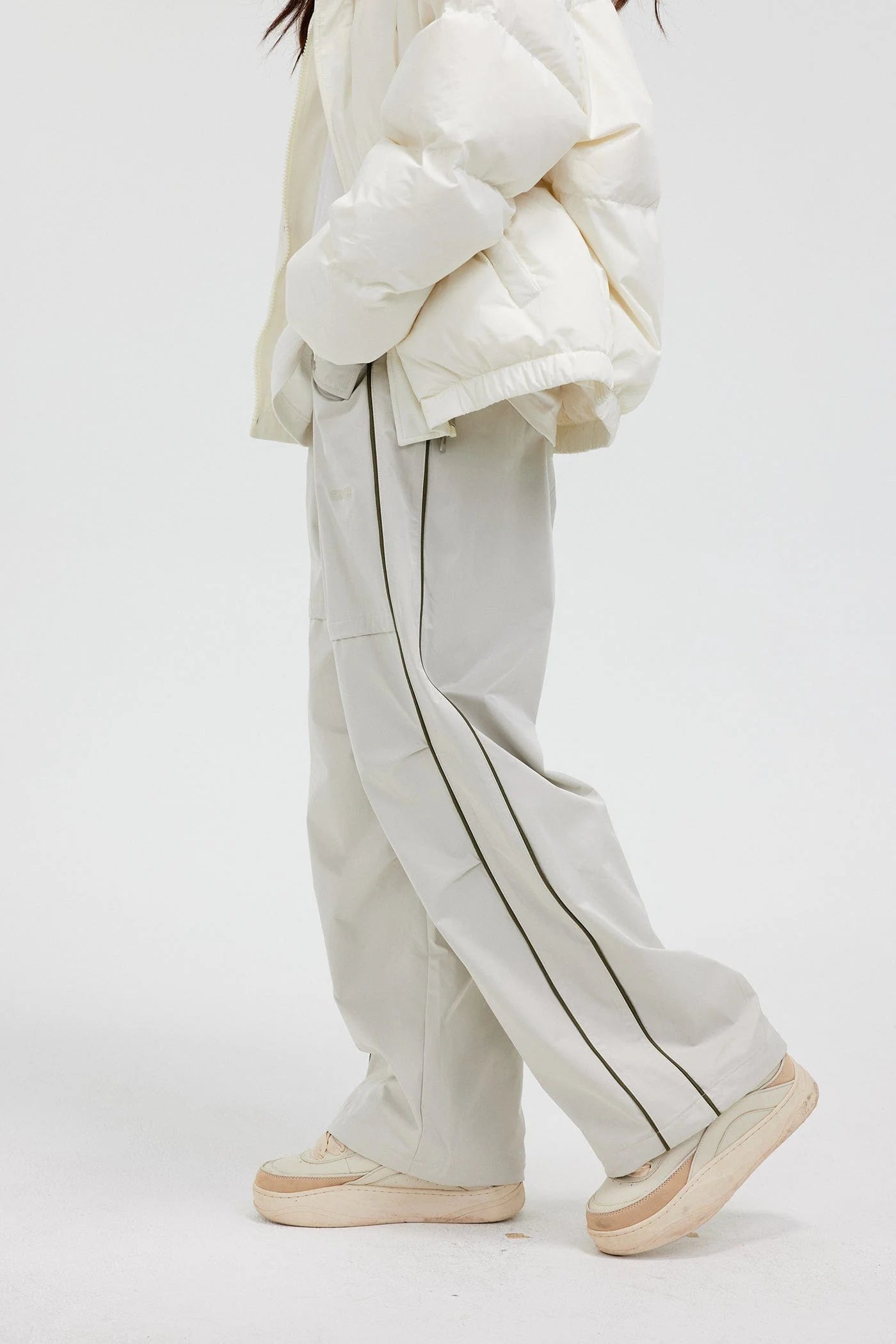 BONELESS Paneled Crinkled Parachute Pants