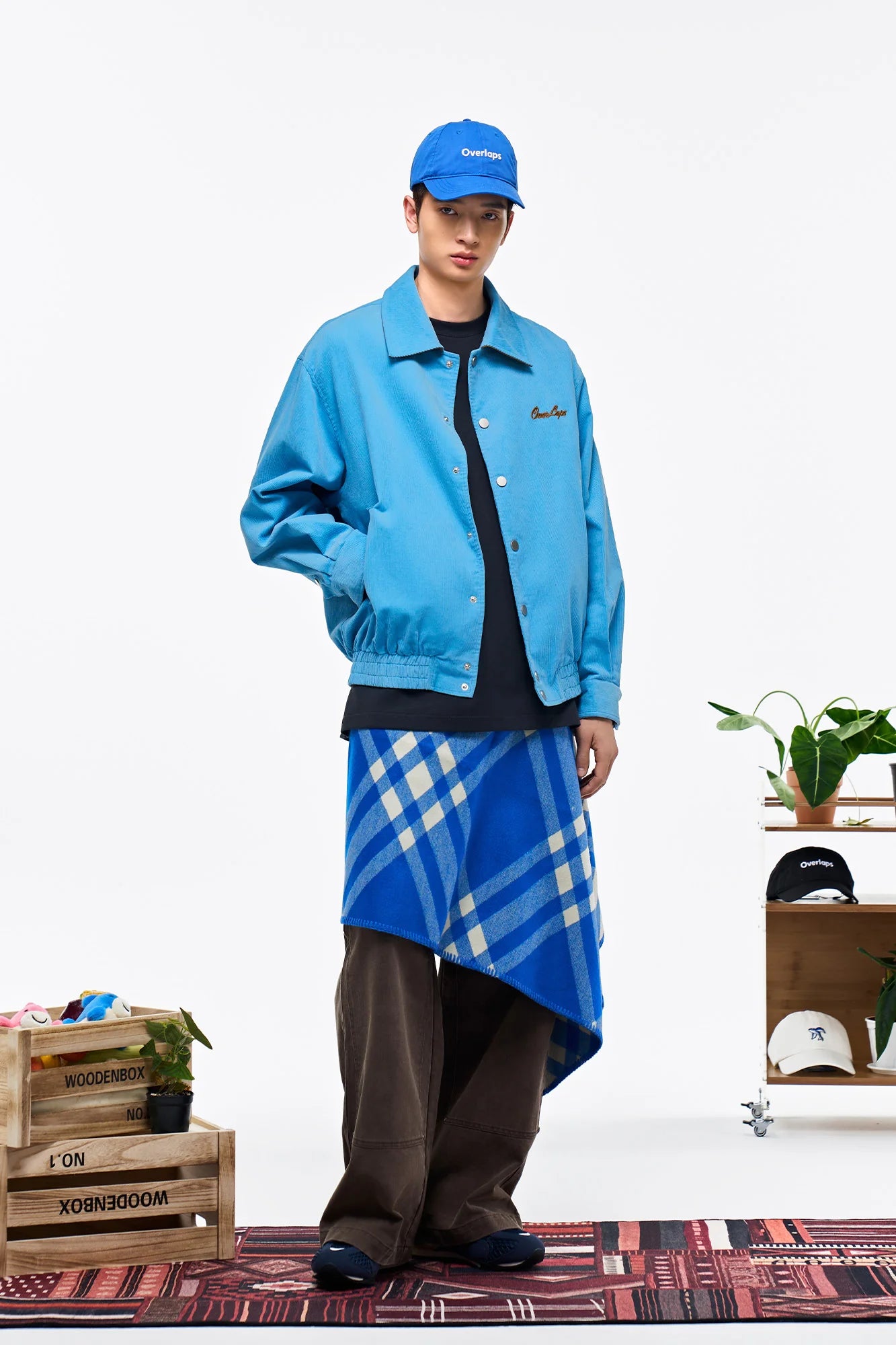 OVERLAPS Embroidered LOGO Utility Snap Jacket