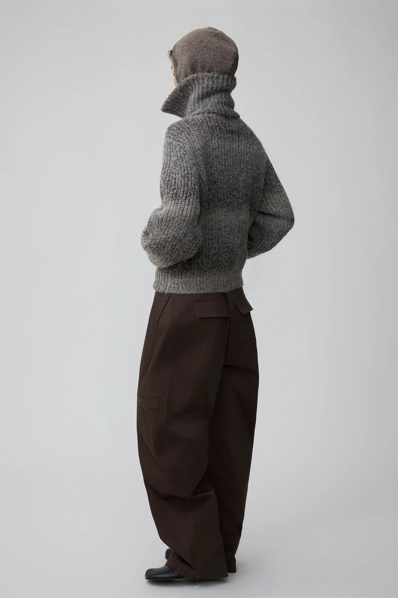 OPICLOTH Gradient Oversized Knit Zip-Up Cardigan