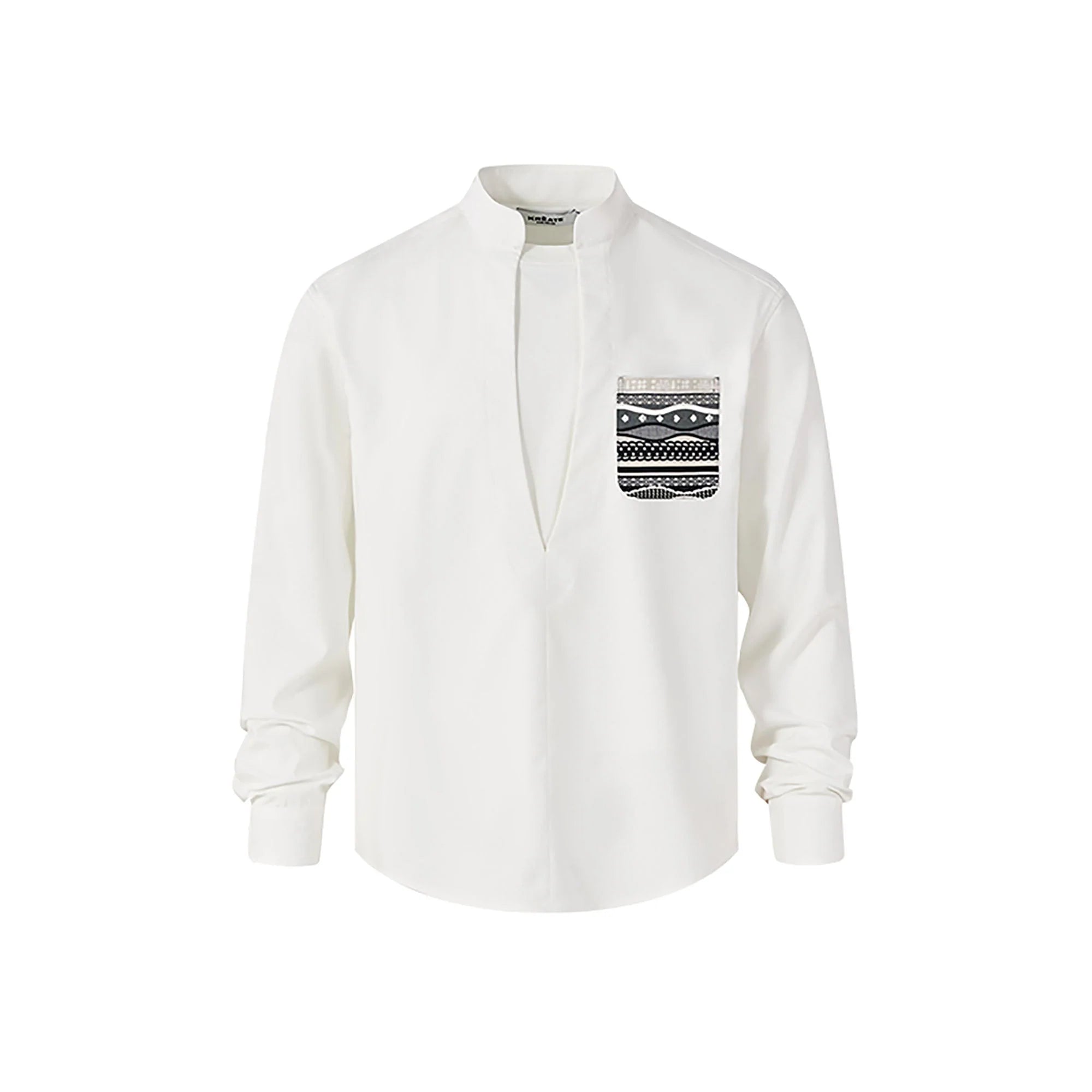 KREATE Faux Layered Fair Isle Pocket Shirt
