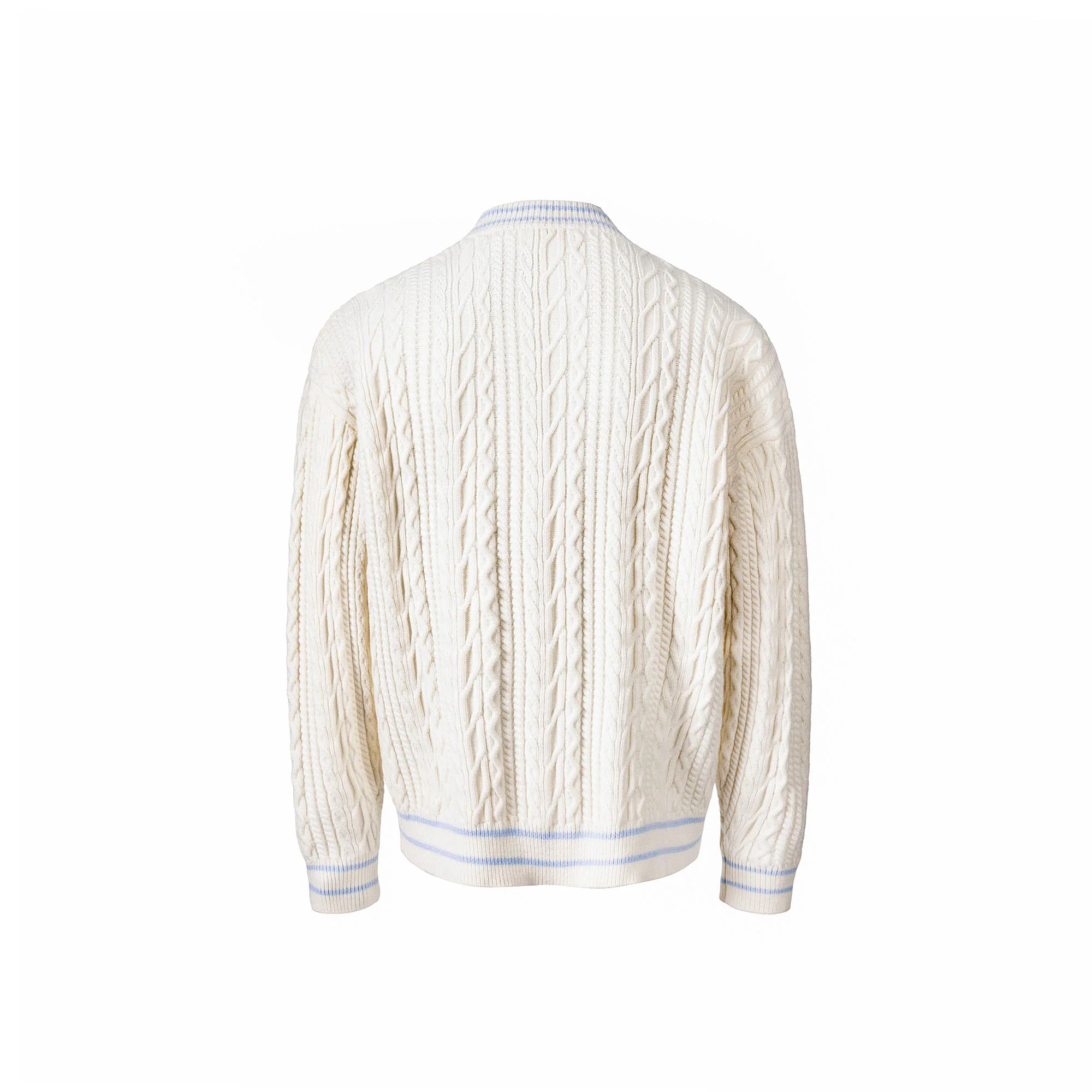 CATSSTAC Varsity V-Neck Cable-Knit Sweater