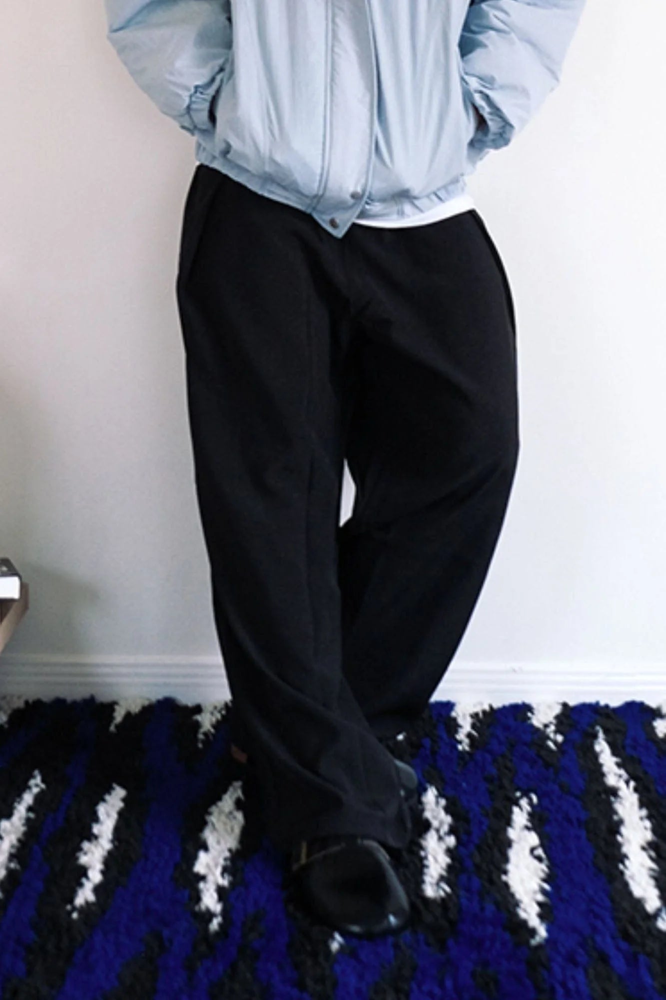 WIID Slanted Pleat Wide-Leg Trousers