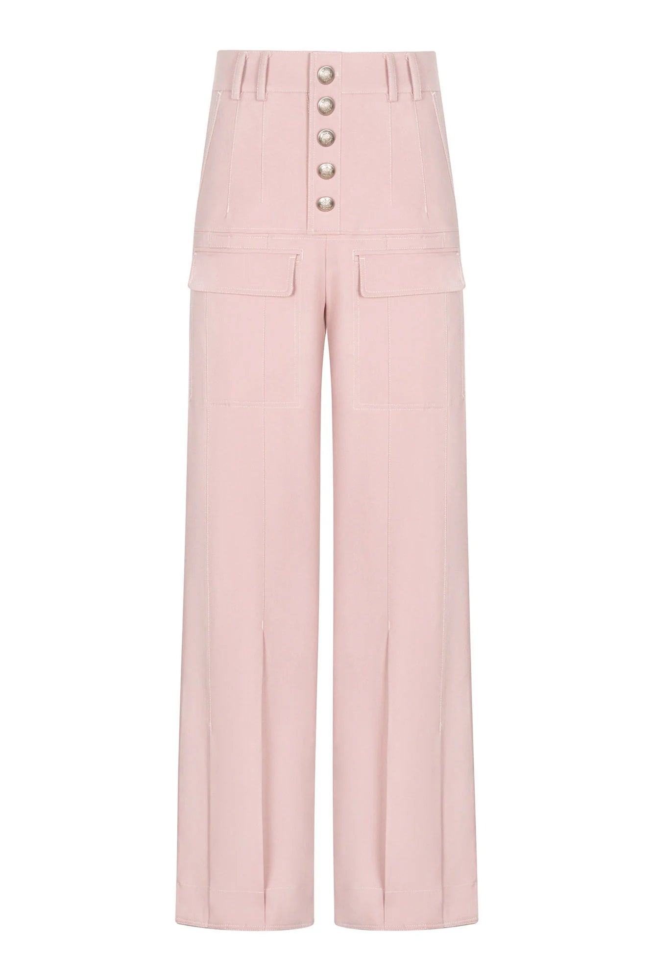 TIWILLTANG Stitched Button-Up Pleated Flared Pants