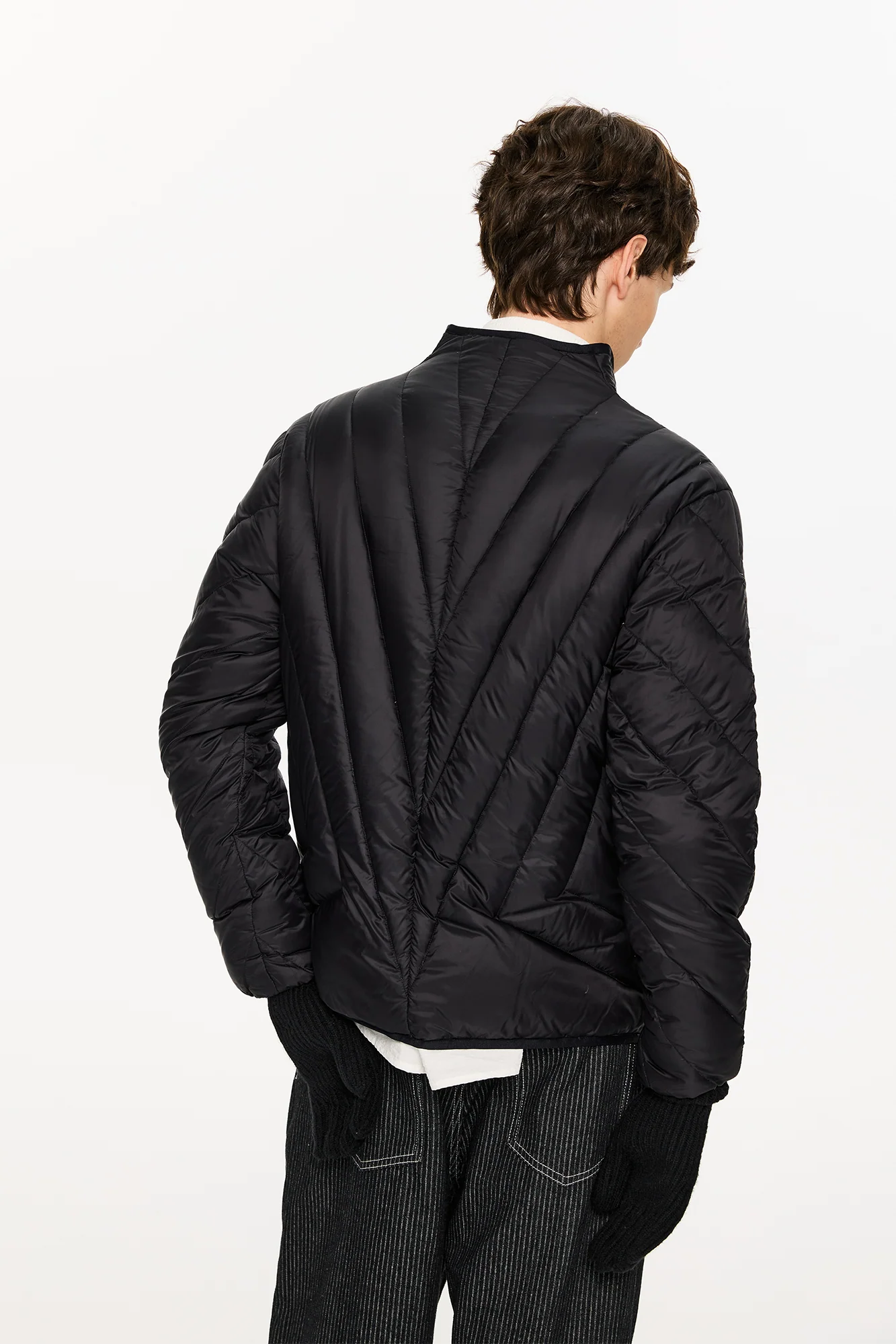 KREATE Quilted Rib Stand-Collar Down Jacket