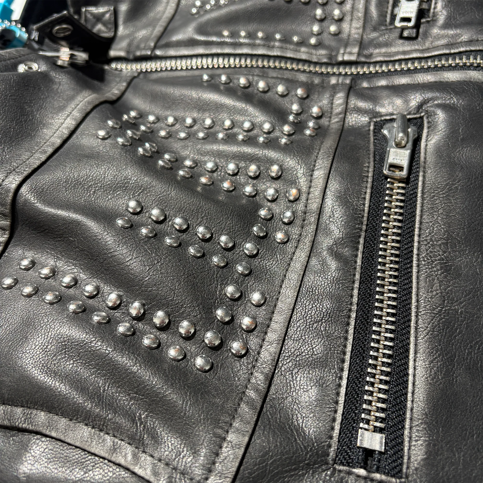 PCCVISION x GMK Distressed Studded Leather Jacket