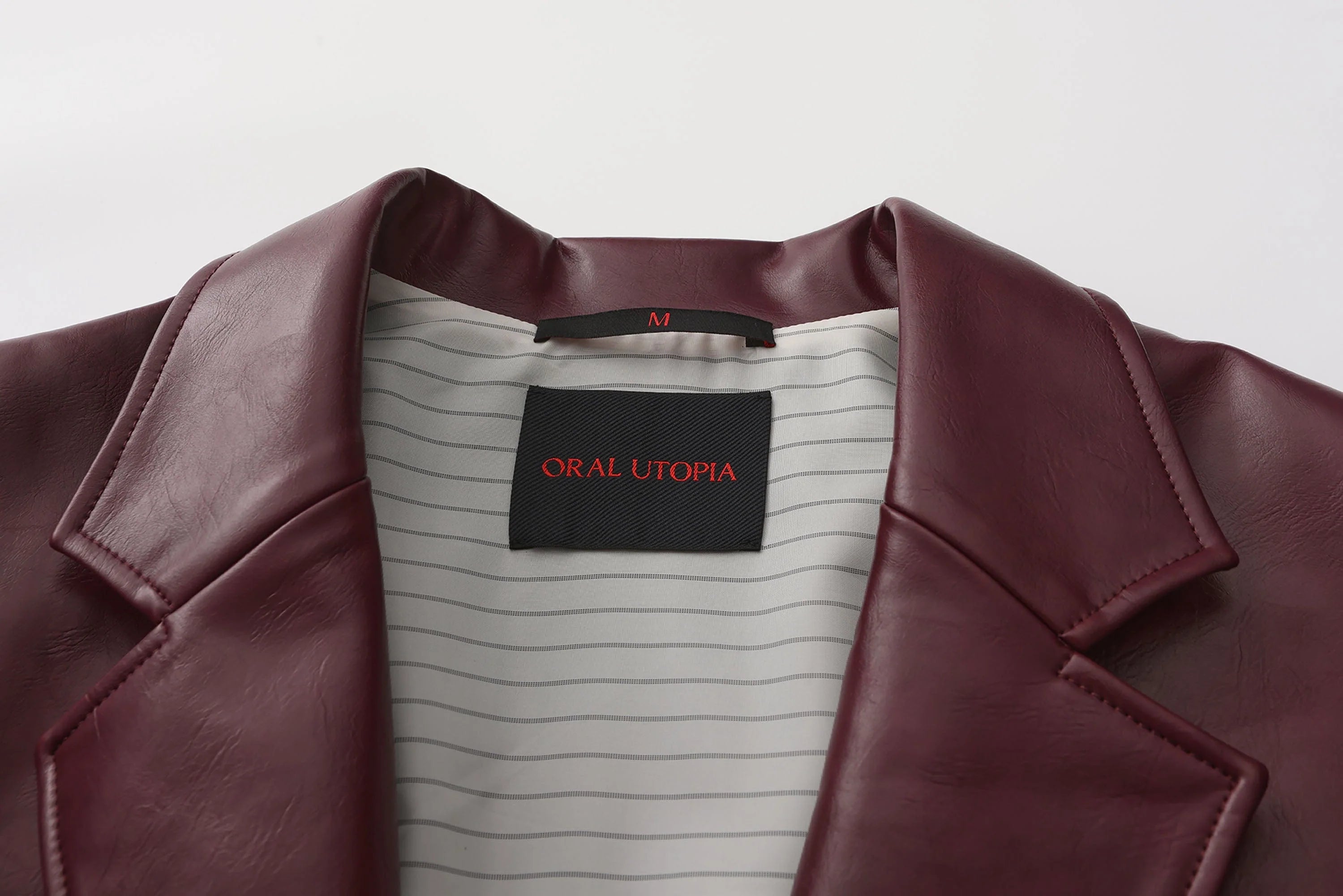 ORAL UTOPIA Glossy PU Blazer Ancora Red