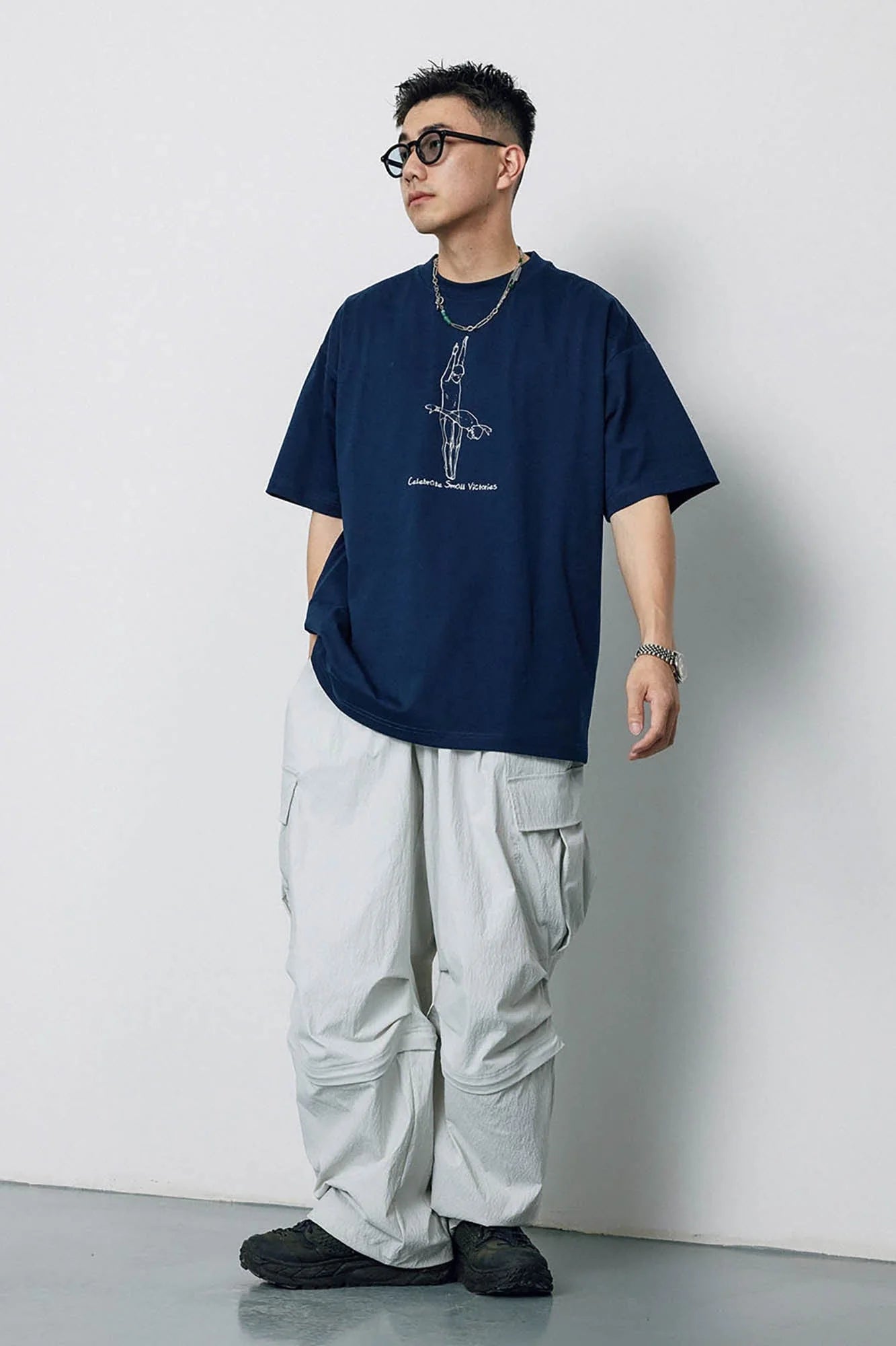 BANANA CLUB Crinkled Multi-Pocket Detachable Cargo Pants