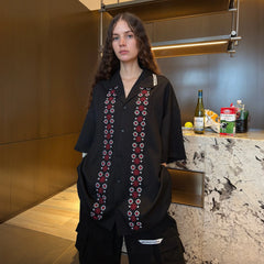MIICHOUS Fair Isle Embroidered Half Shirt