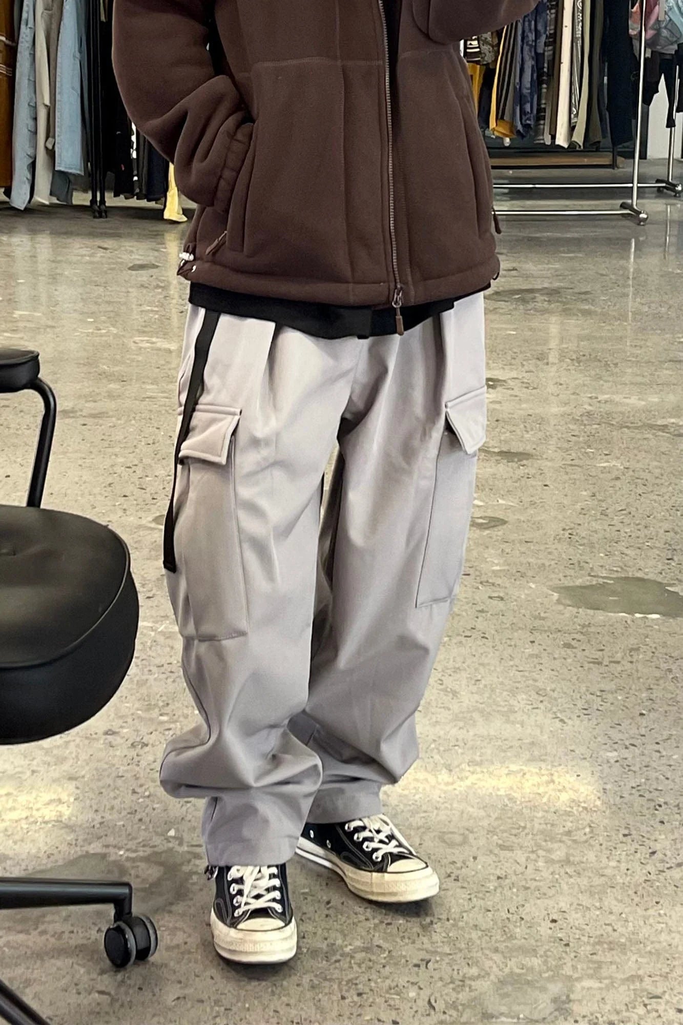 ME DA IGUAL Fleece-Lined Multi-Pocket Utility Pants