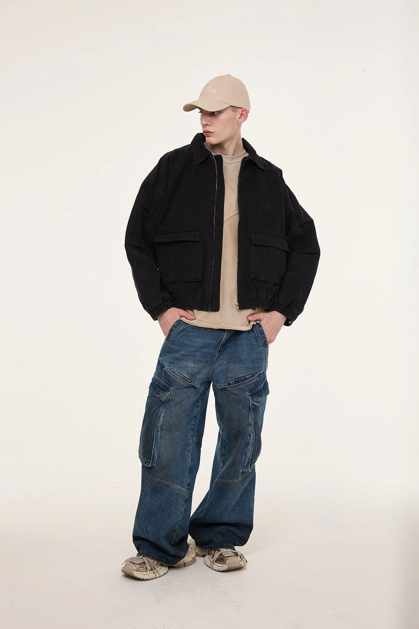 EGOFETCH Washed Utility Oversized Jacket