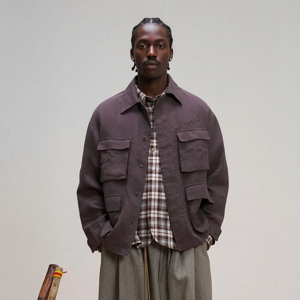 UNLIMITED MOTE Multi-Pocket Linen Shirt