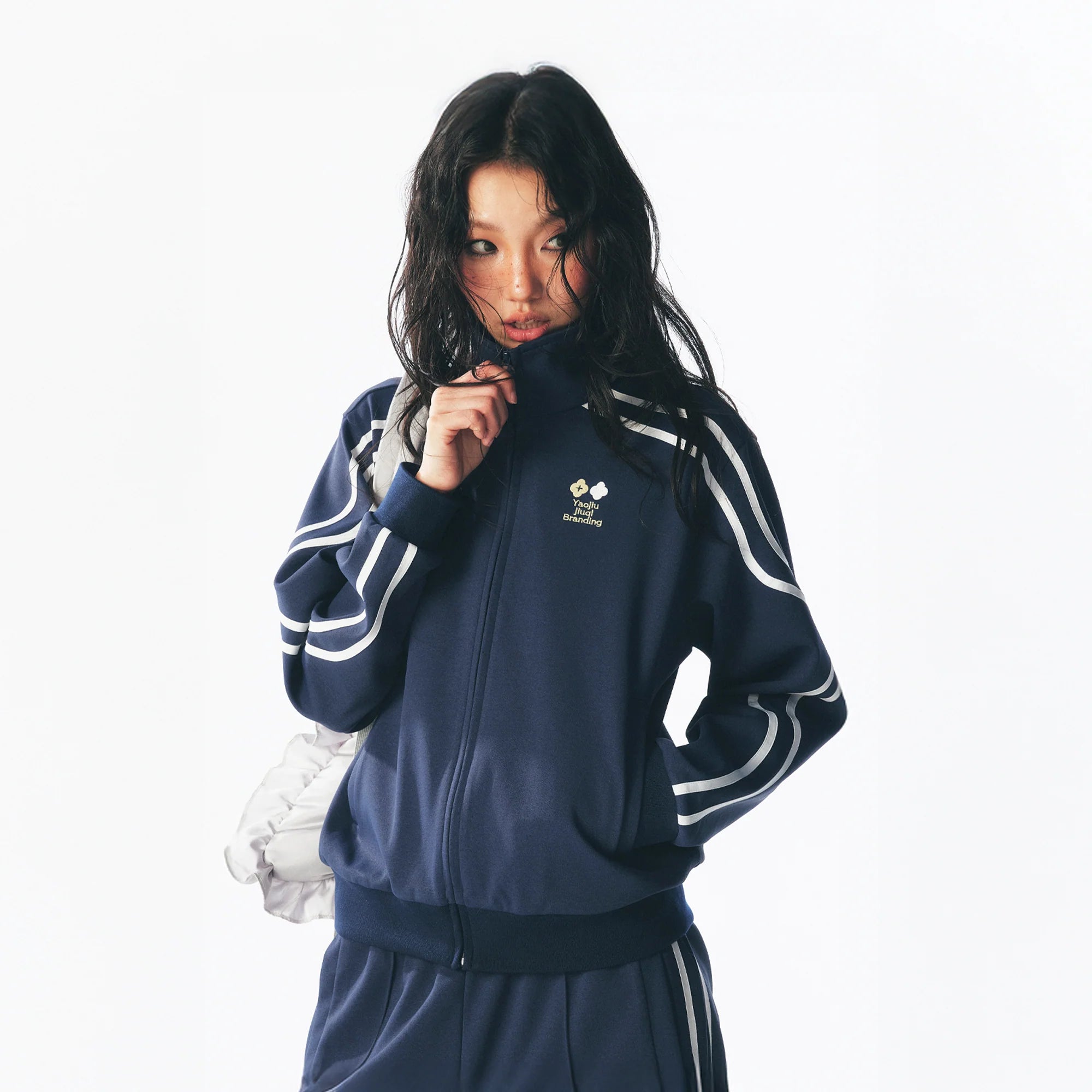1997 POSTOFFICE Contrast Curved-Stripe Quick-Dry Track Jacket