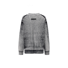 VANN VALRENCE Washed Distressed LOGO Sweater